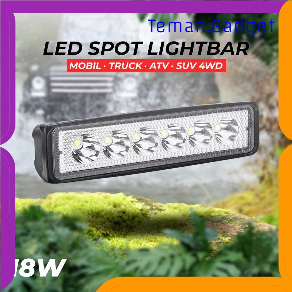 TD - OTO Lampu Sorot Tembak Mobil Floodlight Offroad SUV IP67 Cool White 18W - LW18