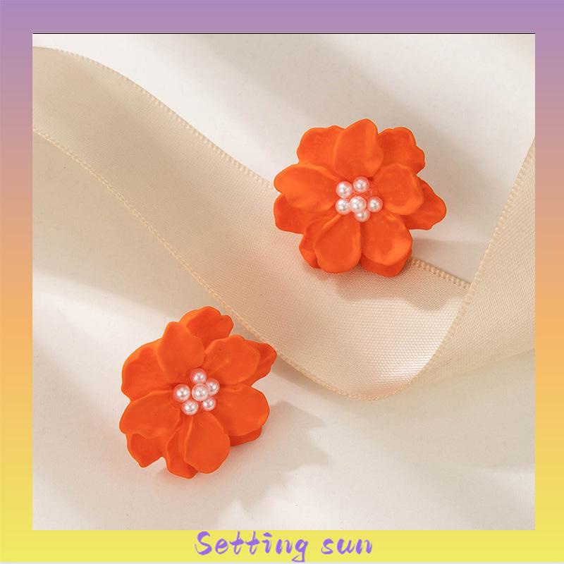 COD✨Anting kamelia sederhana Elegan dan lapang Anting pejantan mutiara TN