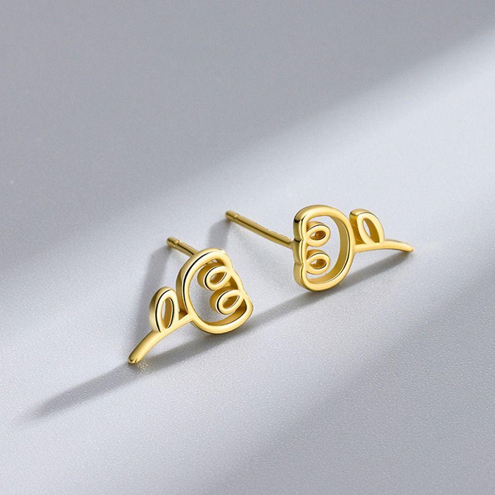 Mxbeauty Wanita Anting Mini Lucu Sederhana Perhiasan Fashion Niche Desain Hadiah Gadis Bunga Tulip Alloy Gaya Korea Earrings