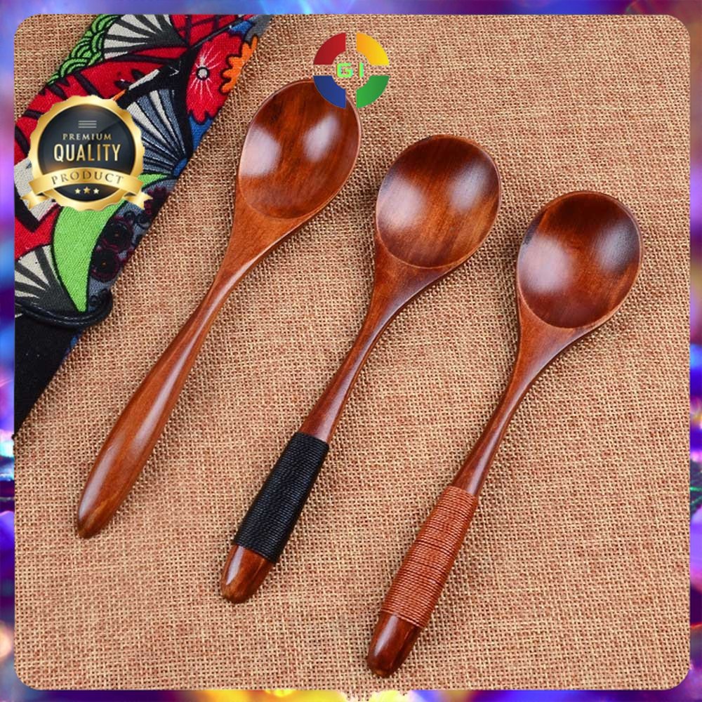 Sendok Makan Centong Sayur Bahan Kayu Wooden Spoon Brown