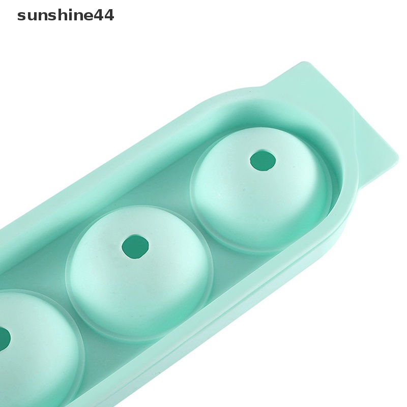 Sunshine 1Pc 4cav Aksesoris Dapur Silikon Cetakan Es Batu DIY Ice Ball Maker Tools ID