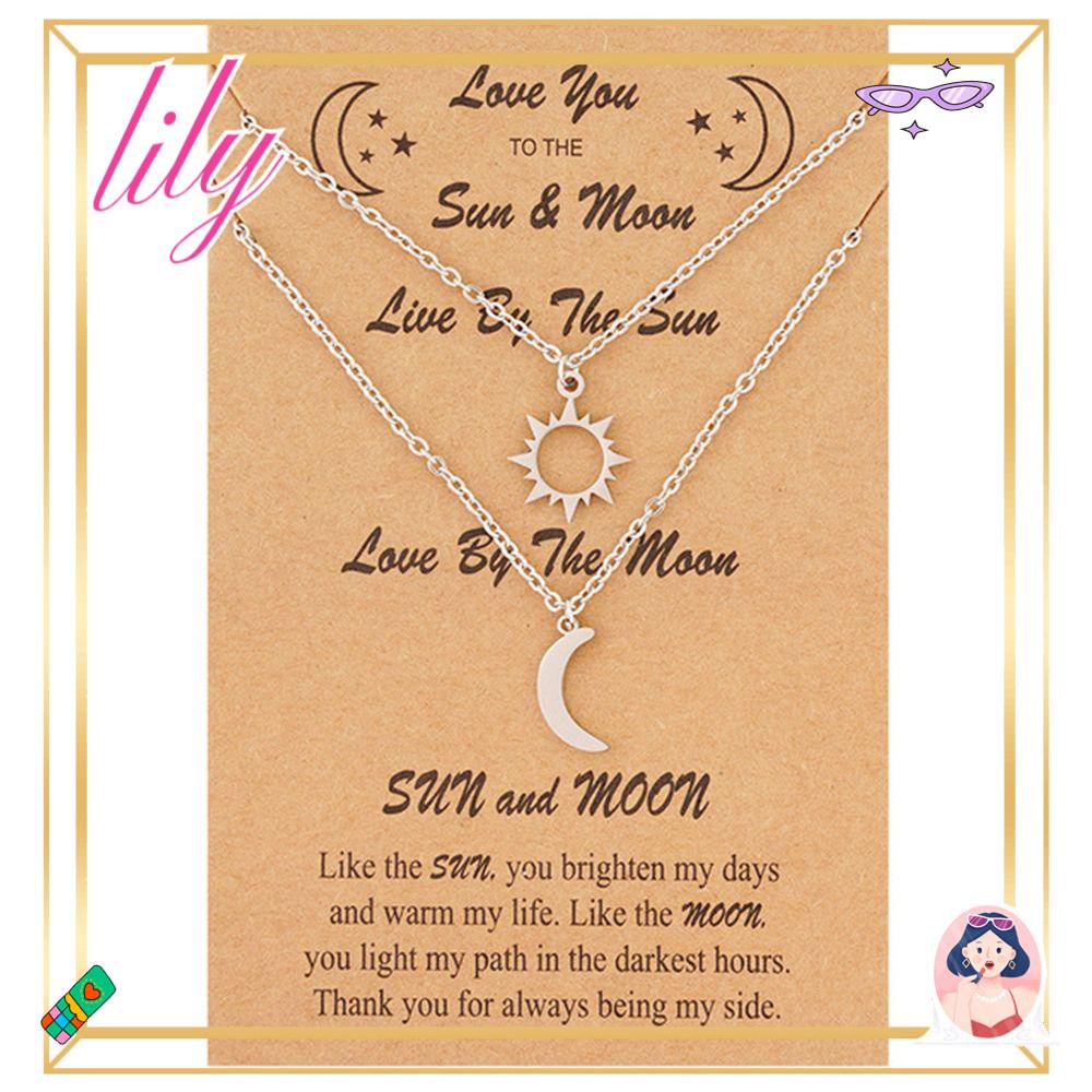 Lily Moon Matahari Kalung Hadiah Wanita Pria Hari Valentine Klavikula Necklace