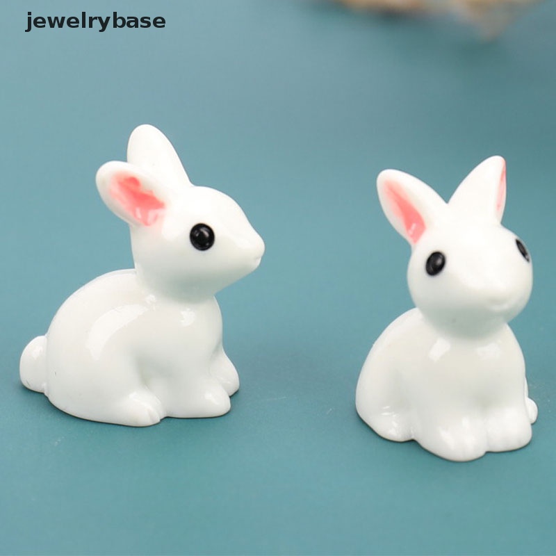 [jewelrybase] Dekorasi Paskah Miniatur Hare Figurine Resin Craft Mini Bunny Taman Ornamen Butik