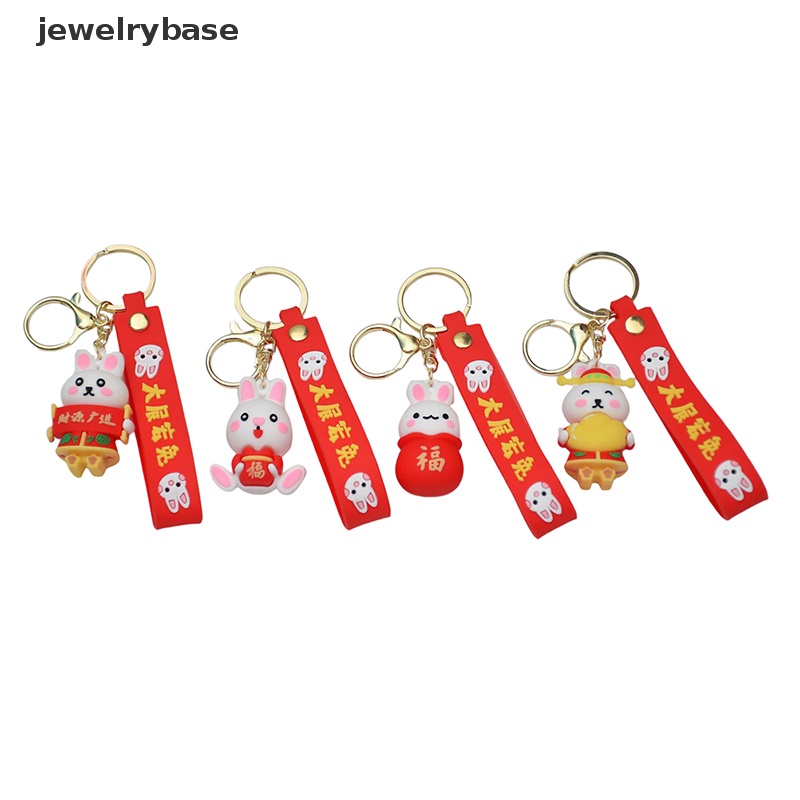 [jewelrybase] 2023tahun Baru Kelinci Gantungan Kunci Kartun Fortune Rabbit KeyChain Car Key Chain Ring Mahasiswa Pasangan Tas Liontin Butik