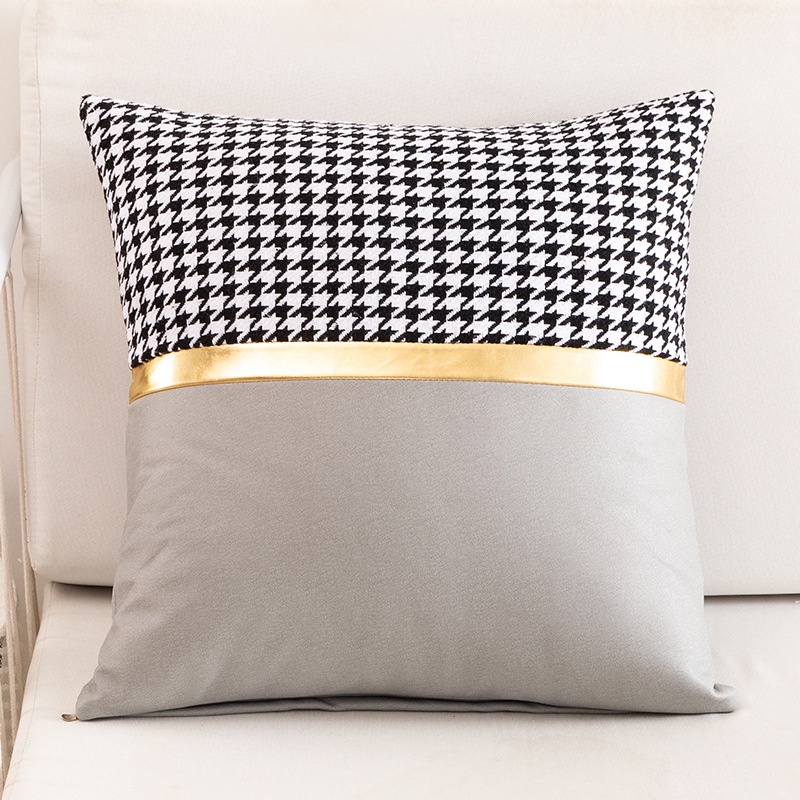 TOMUMUDA  SR24 Sarung Bantal Premium Pillow Case List Gold 45x45cm Sarung Bantal Sofa Mewah Modern Klasik Kekinian