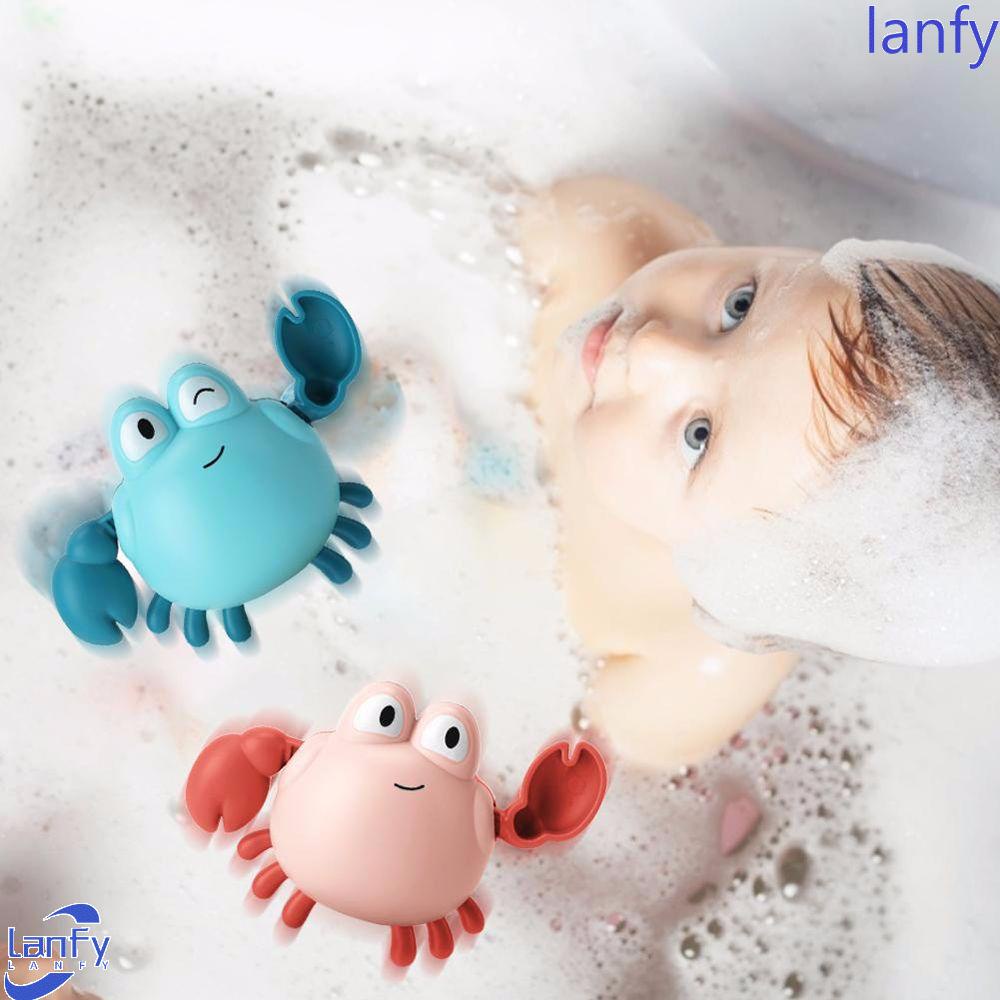 LANFY Plastic Baby Water Toys Cute Clockwork Toy Cartoon Crab Swimming Toys Bath Toy Cartoon Animal Crab Classic High Quality Wound-up Chain Turtle Bath Toy/Multicolor