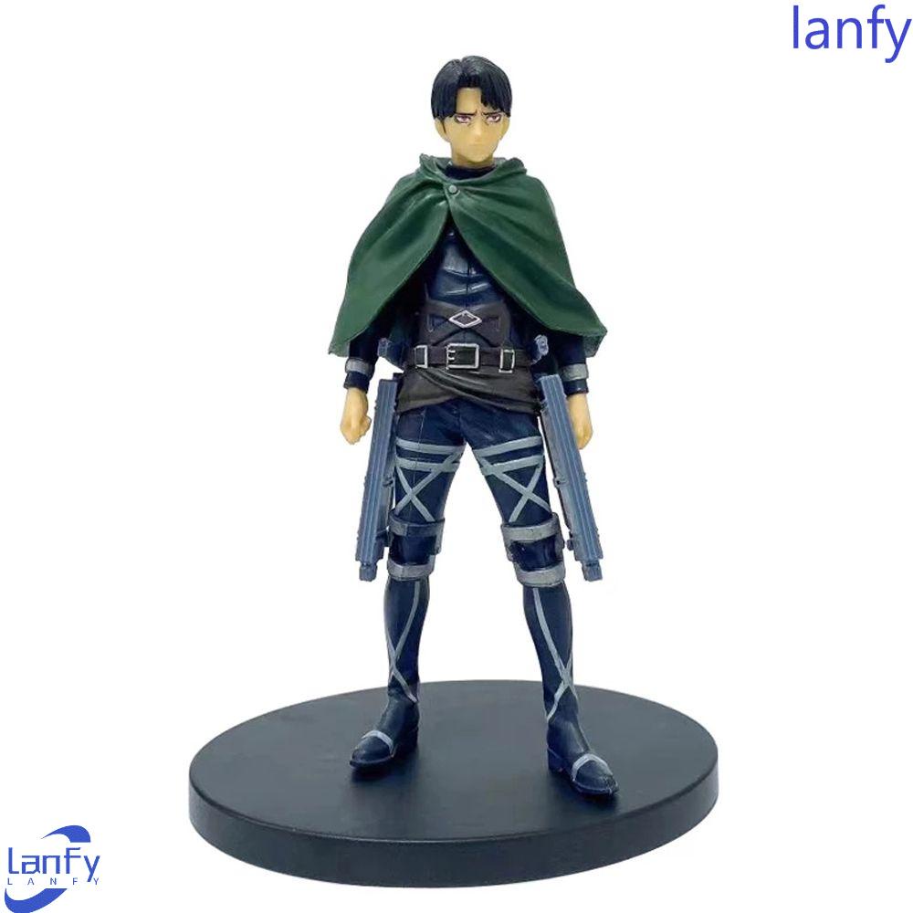 Lanfy Attack on Titan Figure Hadiah Ulang Tahun Mainan Anak 16cm PVC Rivaille Levi Figure