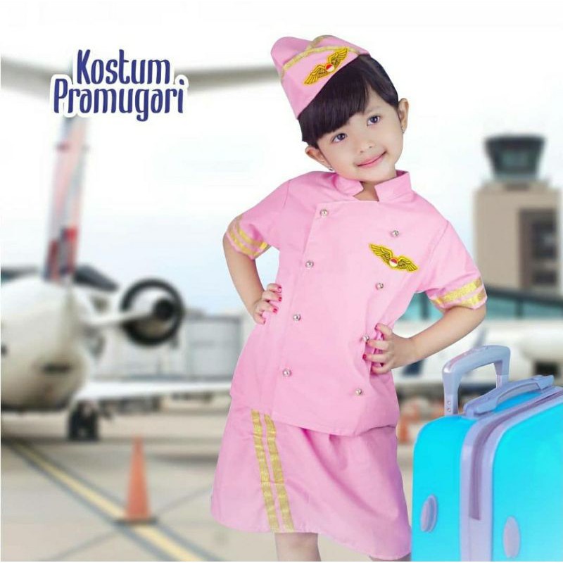 Kostum Pramugari Anak Seragam Profesi | Kostum Profesi Anak | Seragam Pramugari