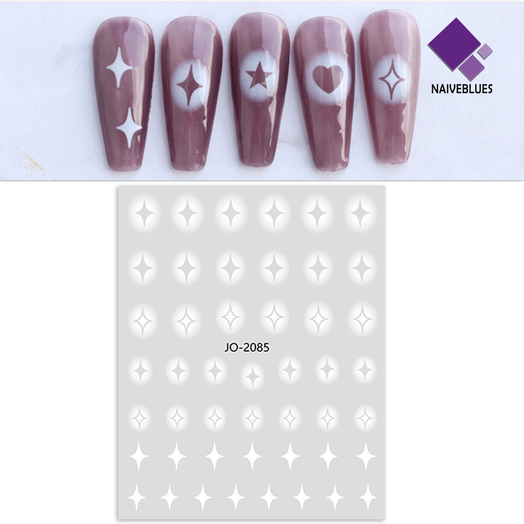 [naiveblues] 2pcs Stiker Kuku Perekat Diri Anti Air Ramah Lingkungan Kuat Mudah Di Aplikasi Butterfly Nail