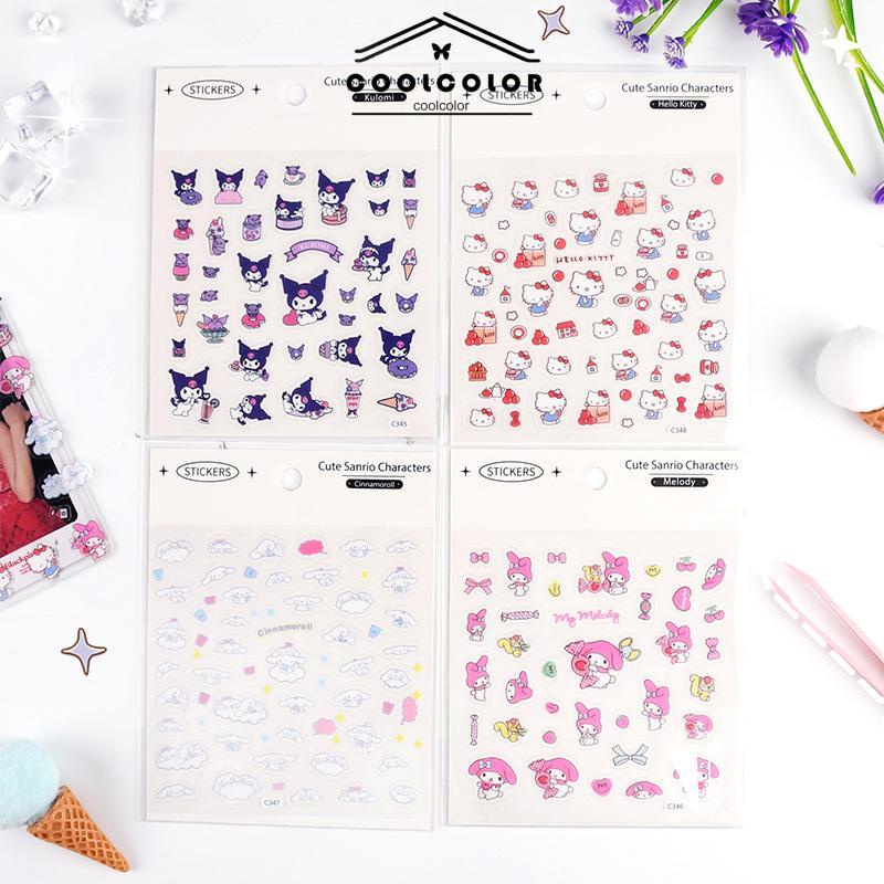COD❤️Stiker Kartun Karakter Sanrio Kuromi Melody DIY Lucu Stiker Untuk Dekorasi- cl