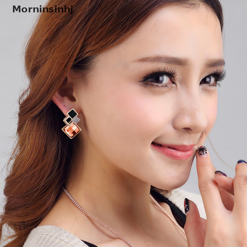 Mornin Fashion Kristal Liontin Kalung Anting Set Untuk Wanita Set Perhiasan Pengantin Pernikahan Anting Kalung Set Hadiah id