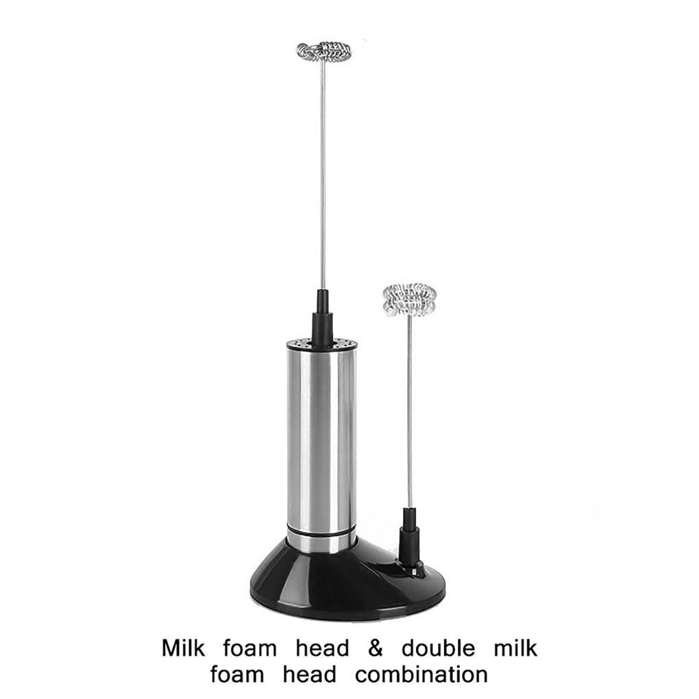 Pecut Stainless Steel Kocokan Kopi Elektrik Dengan Per Spring Froth Milk Foam Whisk Double Hair Dispenser Button Single Milk One-touch Head Untuk Masak Dapur