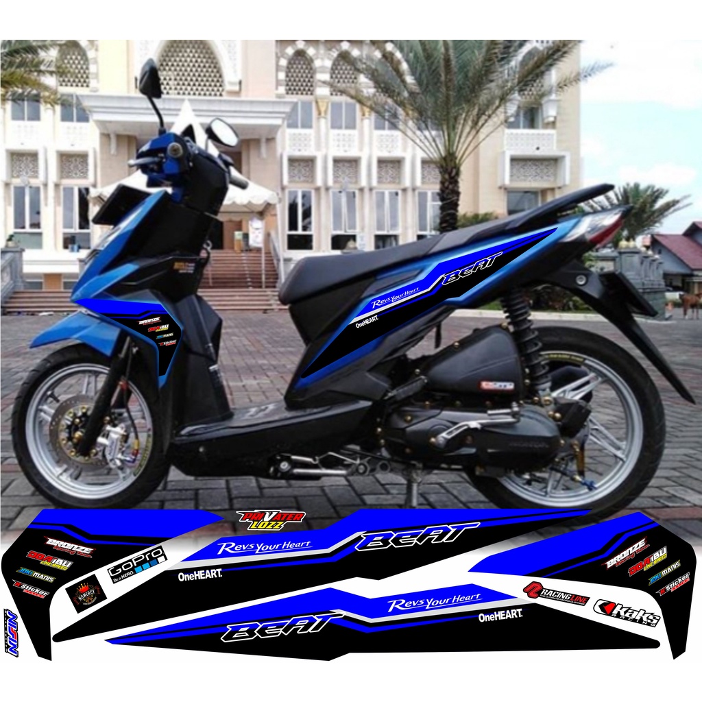 JUAL STICKER VARIASI (COD) STRIPING STICKER VARIASI HONDA BEAT NEW/BEAT ESP CUSTOM VARIASI RACING MO