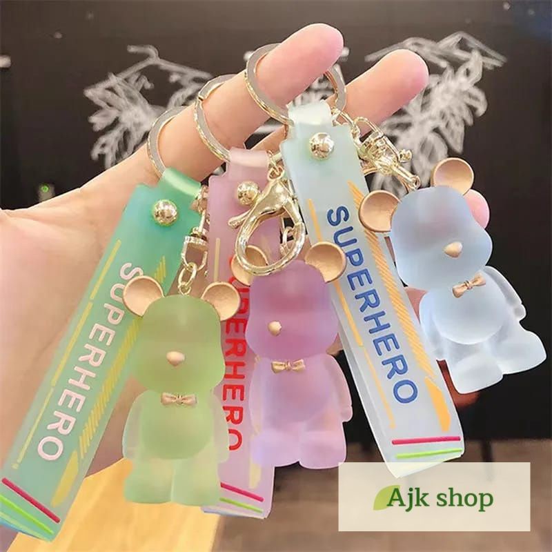 Gantungan Kunci Serbaguna Besar Kristal Motif Beruang Lucu