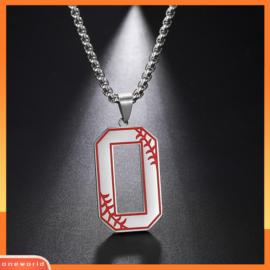 [EONE] Liontin Kalung Kilau Terang Hias Bermakna Pudar Semua Pertandingan Perhiasan Hadiah Stainless Steel Pria Wanita Gadis Bisbol 0angka Jersey Pesona Kalung Untuk Atlet
