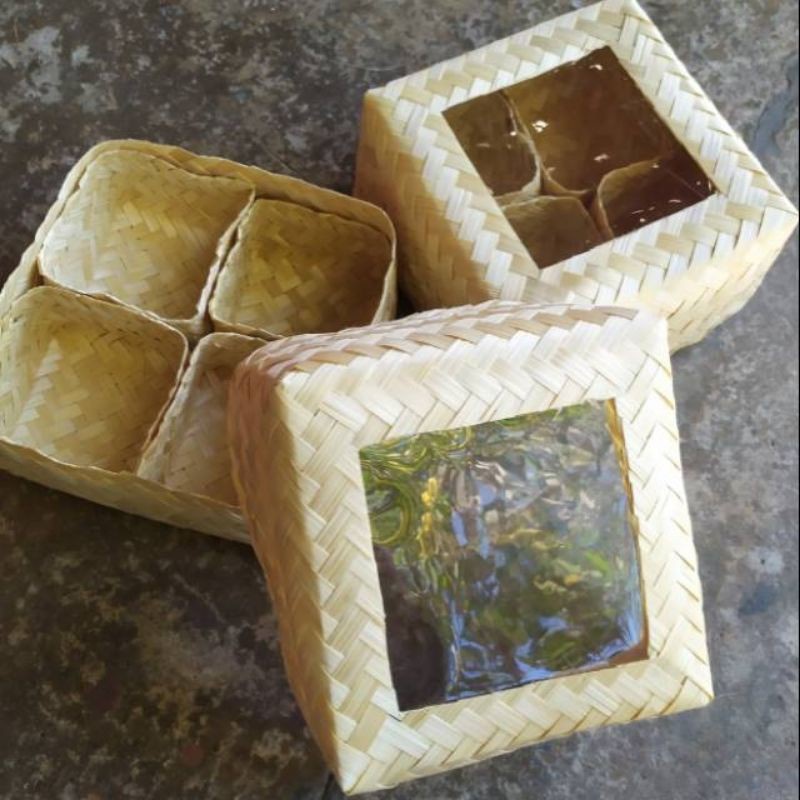 BESEK MIKA SEKAT NATURAL / besek murah / besek bambu / besek sekat / pipiti / besek makan