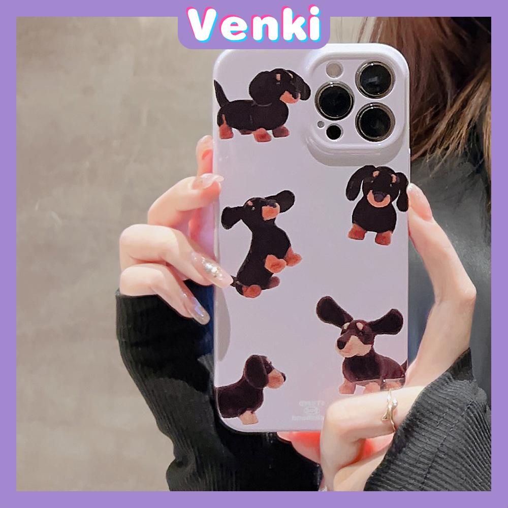 Venki - For iPhone 11 iPhone Case Cream Glossy Soft Case TPU Shockproof Camera Cover Protection Bear Bunny Compatible with iPhone 14 13 Pro max 12 Pro Max xr xs max 7Plus 8Plus