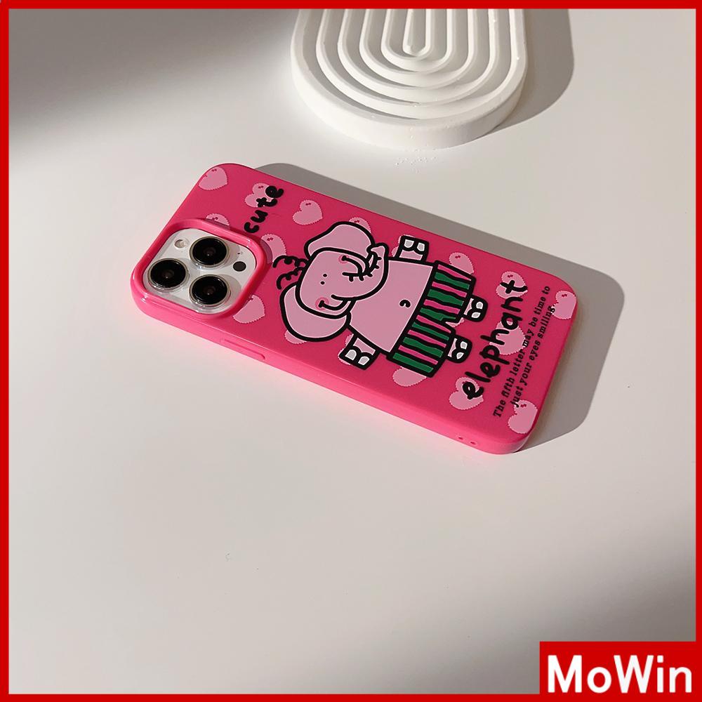 For iPhone 14 Pro Max iPhone Case Pink Glossy TPU Soft Case Shockproof Protection Camera Cute Elephant Love Compatible with iPhone 13 Pro max 12 Pro Max 11 xr xs max 7Plus 8Plus