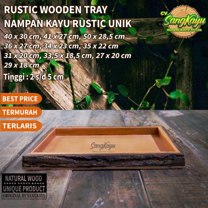 SangKayu Nampan Kayu Unik Rustic Nampan Kotak Seserahan Baki Kotak Penyimpanan