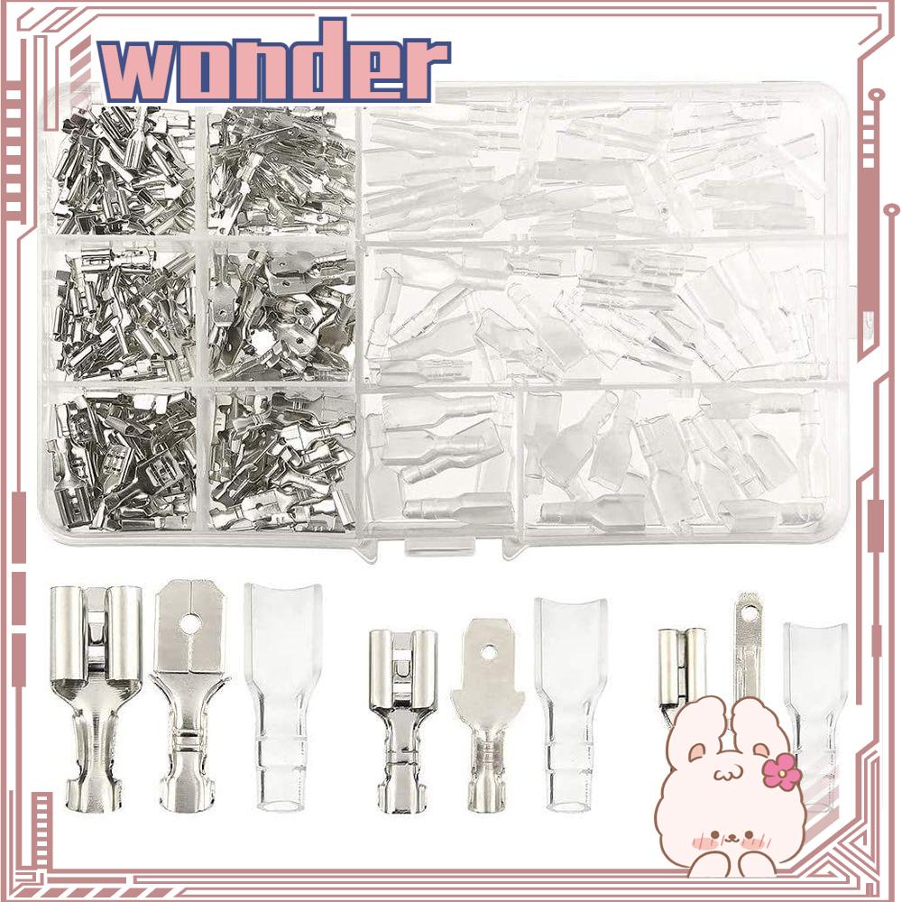 Wonder 270pcs Aksesoris Konektor Kawat Listrik 2.8/4.8/6.3mm Kit Dengan Terminal Crimp Kawat Lengan Terisolasi