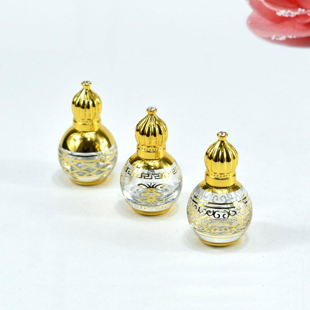 Wonder 2Pcs Roller Botol Portable Bentuk Mahkota Emas Wadah Kosong