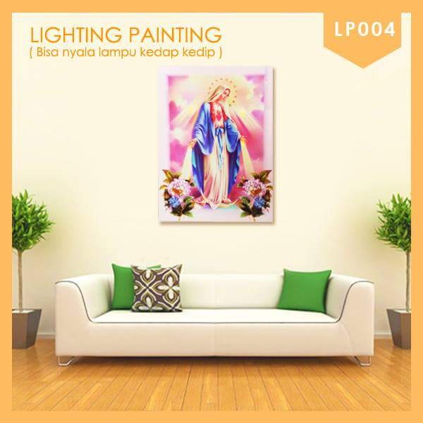 Lukisan Kanvas LED dengan Baterai - Painting Lighting - Tahan Air dan Tidak Luntur - Dekorasi Rumah Pajangan Dinding Kamar Ruang Tamu