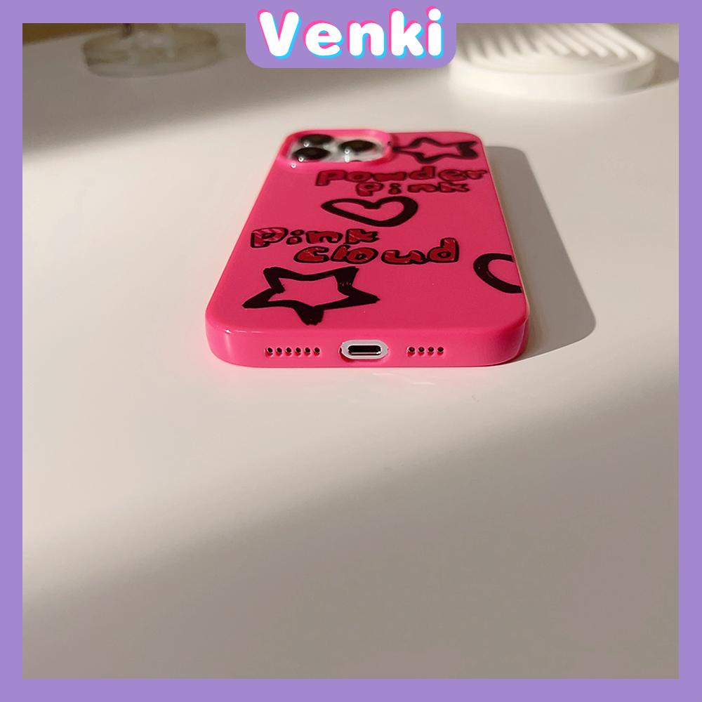 VENKI - For iPhone 11 iPhone Case Red Glossy TPU Soft Case Shockproof Protection Camera Romantic Love Letters Compatible with iPhone 14 13 Pro max 12 Pro Max xr xs max 7 8Plus