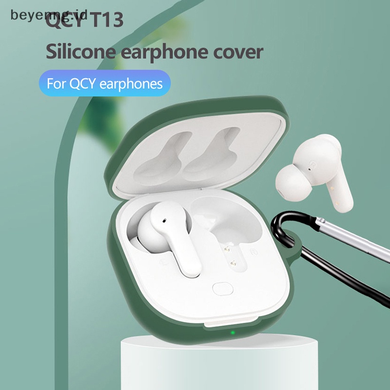 Beyen Trendi Lucu Shockproof Bluetooth Headset Case Tahan Debu Soft Shell Silikon Earphone Cases Untuk QCY T13 Charging Box Dengan Hook ID