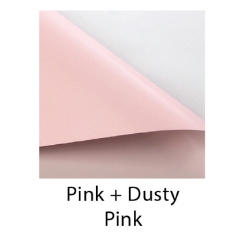 (BC) Bicolor floral wrapping paper / kertas bungkus bunga cellophane - Pink+Dusty Pink