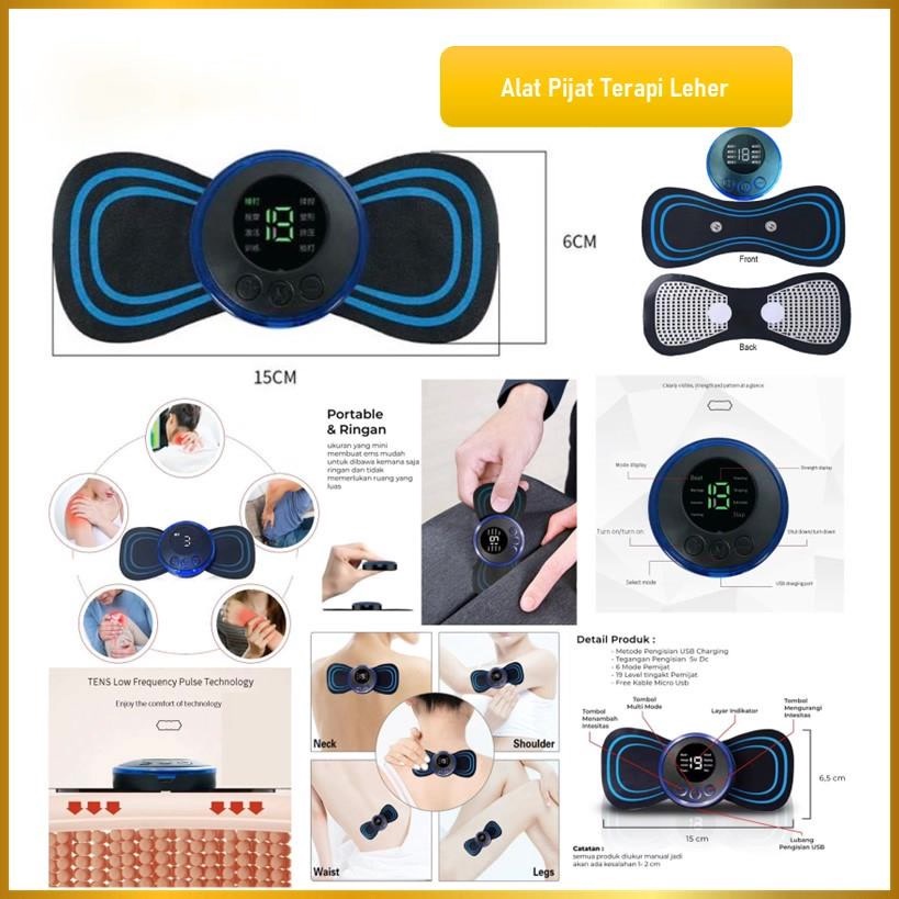 (VCM) Alat Pijat Leher Terapi Mini Pad Mat Electric EMS Massager Recharging / alat pijat kaki therapi kaki EMS