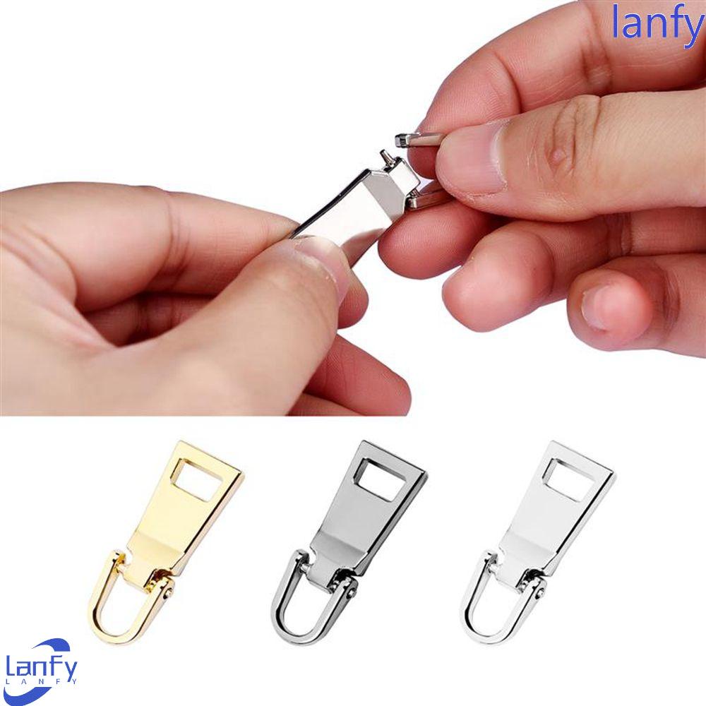 Lanfy Zipper Pullers Universal Metal Detachable DIY Aksesoris Jahit Zipper Sliders