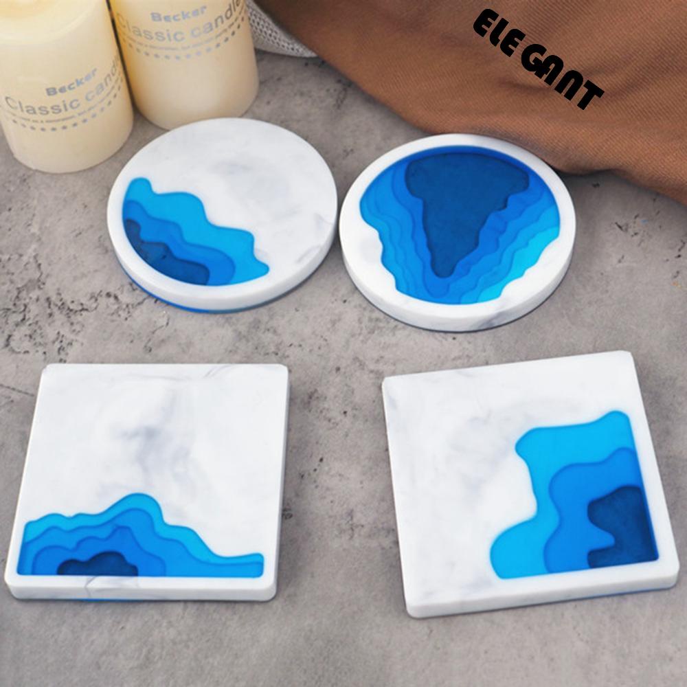 [Elegan] Coaster Tray Cetakan Dekorasi Rumah Kristal Silikon Tidak Teratur Ocean Clay Tools