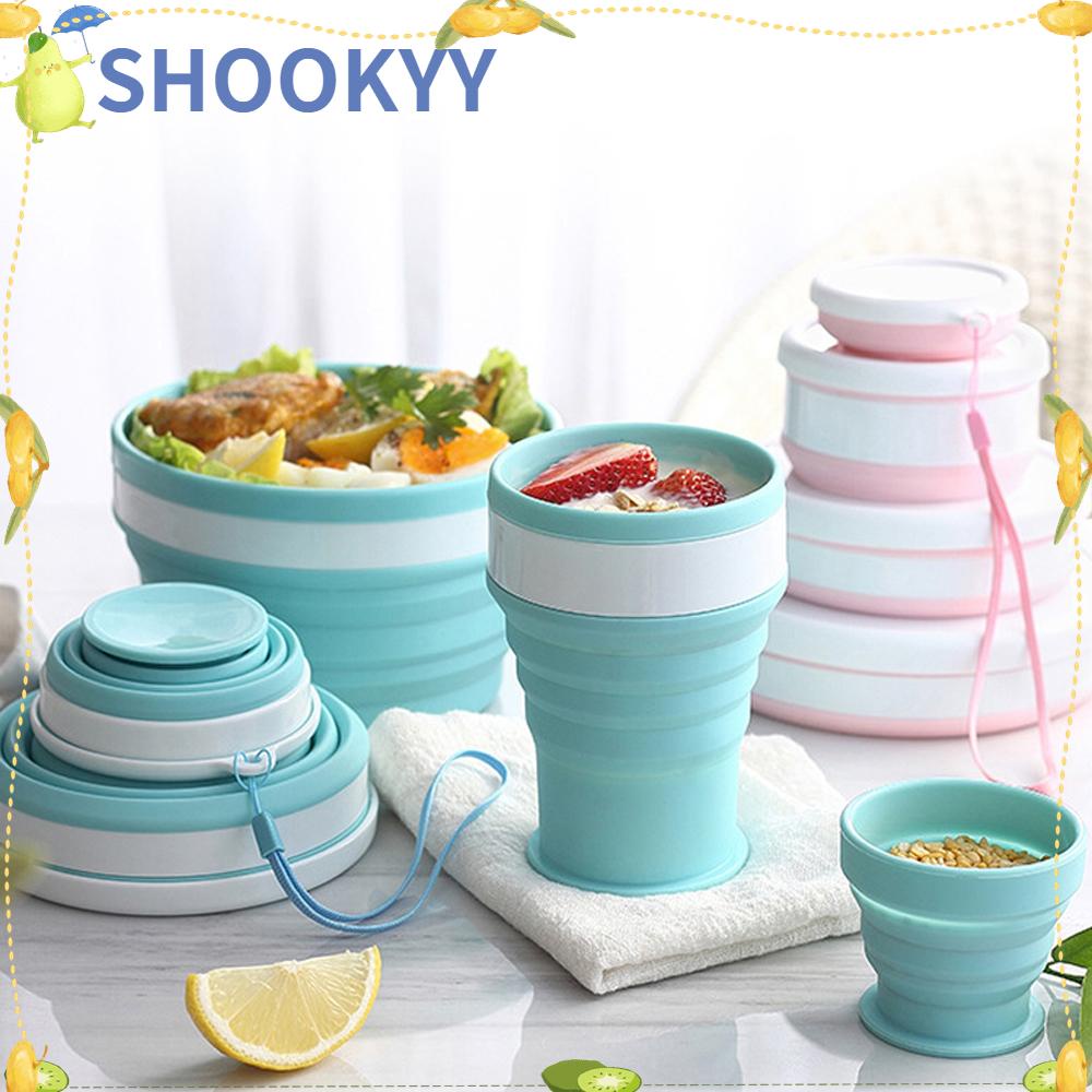 Chookyy100 /200/350ml Collapsible Silicone Cup Perlengkapan Travel Teleskopik Rumah Tangga Mug Minum Lipat