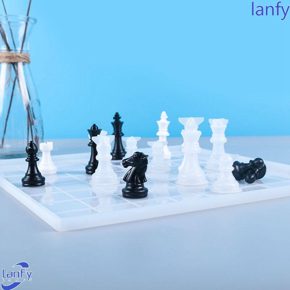 Lanfy Cetakan Catur DIY Untuk Pembuatan Catur 3D Aksesoris Alat Epoxy Internasional Chess Casting Molds