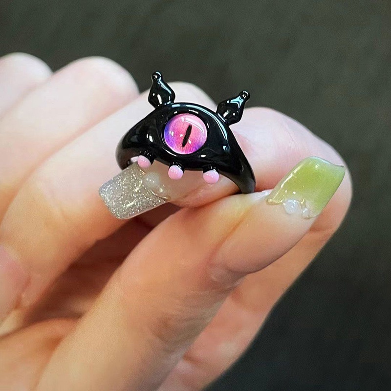 Cincin Mata Besar Monster Bahan Alloy Korea Untuk Anak Perempuan