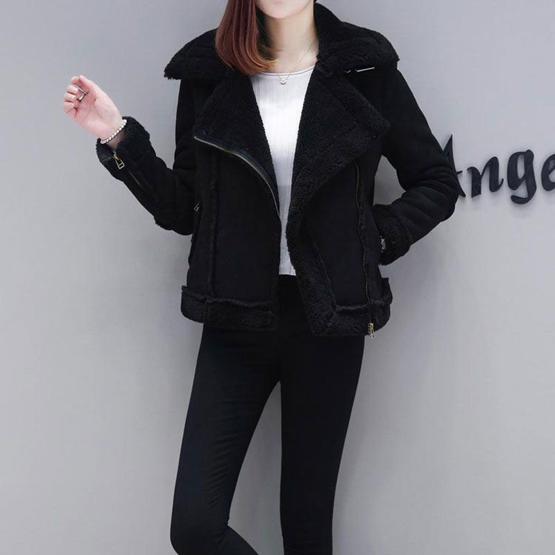 IMPORT ELIKA WOMAN WINTER SUEDE WOOL JACKET COAT JAKET MANTEL WANITA MUSIM DINGIN