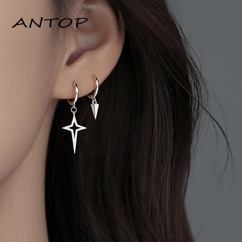 [Yumna] Anting Asimetris Perempuan Premium Sense Hip Hop Cone Earrings Cross Star Earrings