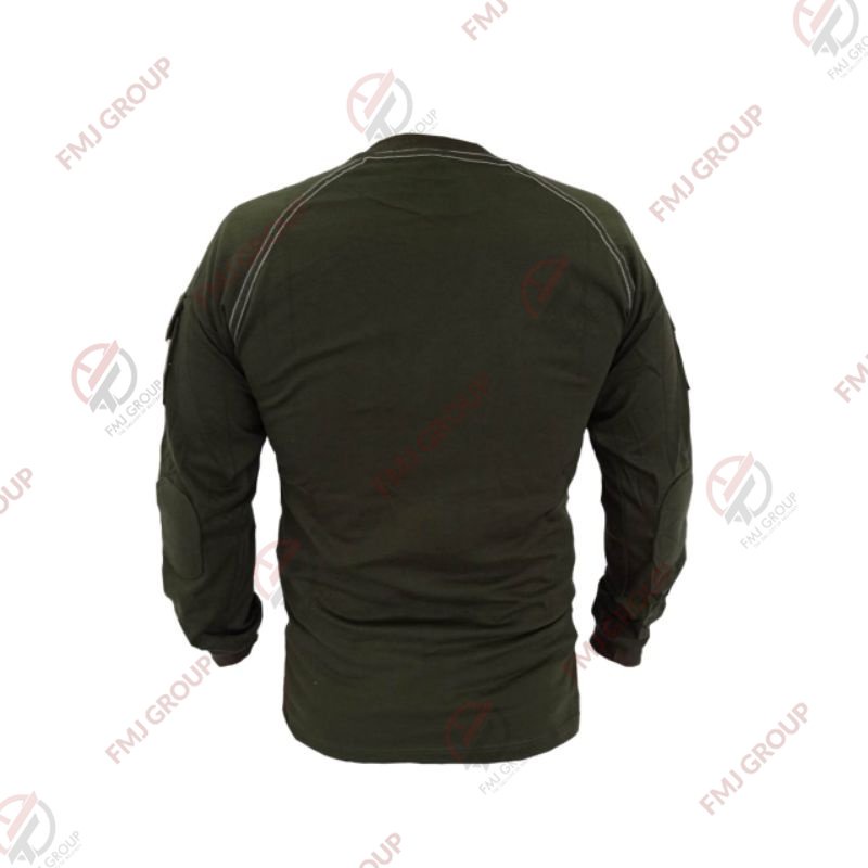 Kaos Tactical Polos Lengan Panjang Warna Hitam