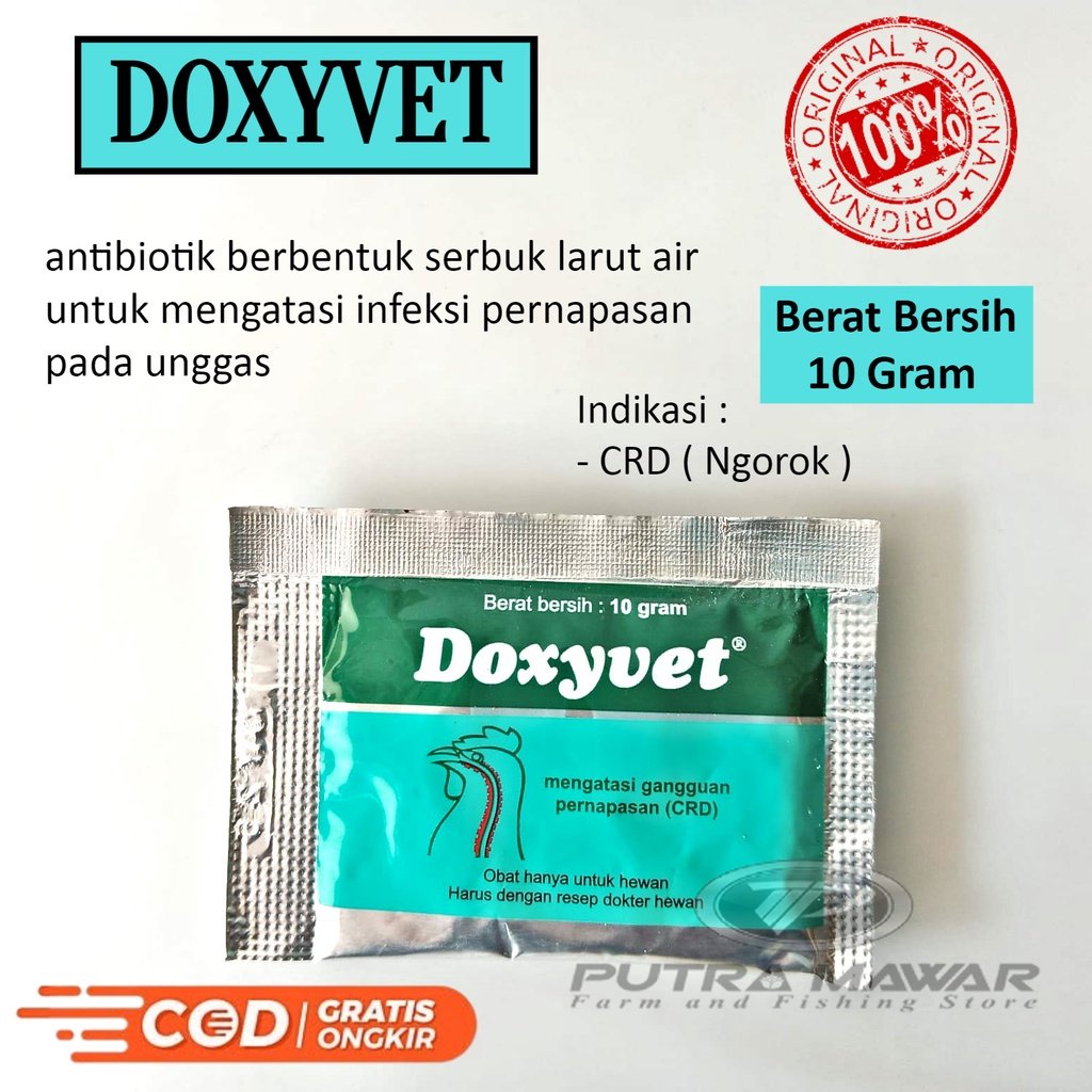 Obat Doxyvet / Doxivet 10 Gram Antibiotik Untuk Mengatasi Crd Flu Ngorok Pilek Dan Saluran Pernfasan