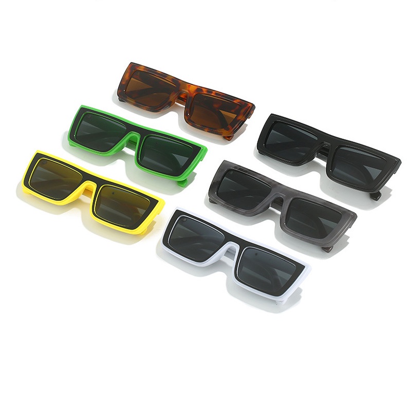 (YUZHU) Snowflake Square Small Frame Sunglasses Untuk Wanita Vintage Punk Fluorescent Sunglasses Untuk Pria Baru Desain Fashion Hip Hop Kacamata Hitam