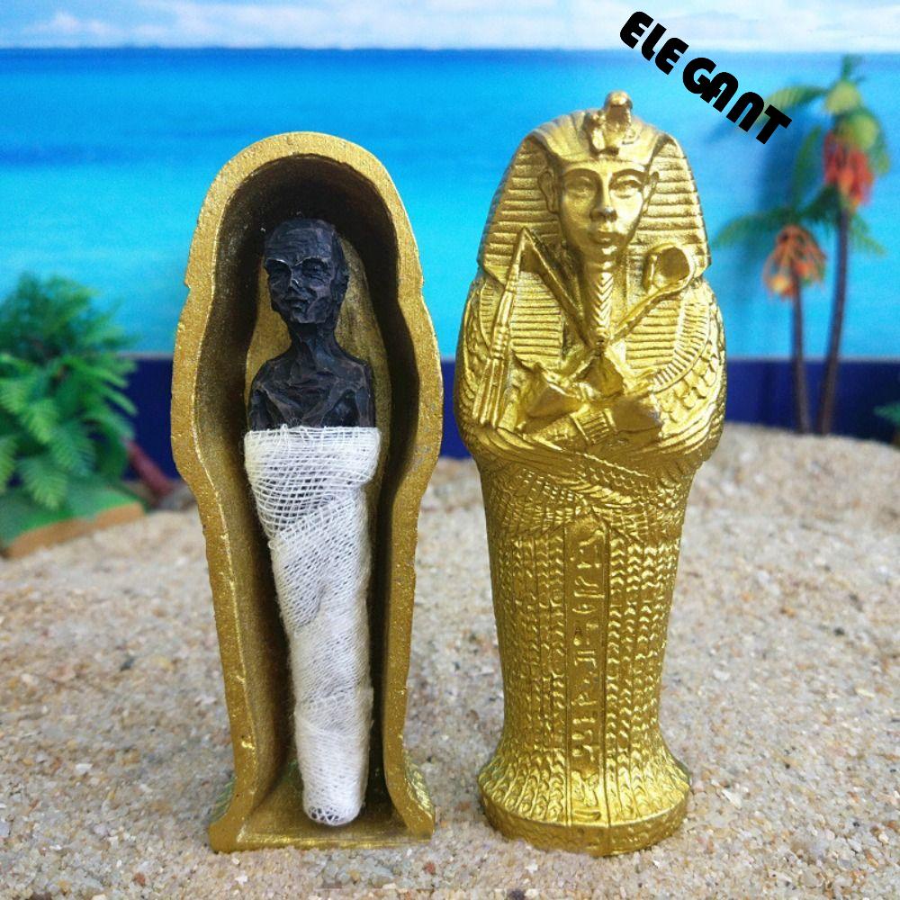 [Elegan] Patung Miniatur Prop Mummy Peti Mati Mesir Model Firaoh Resin