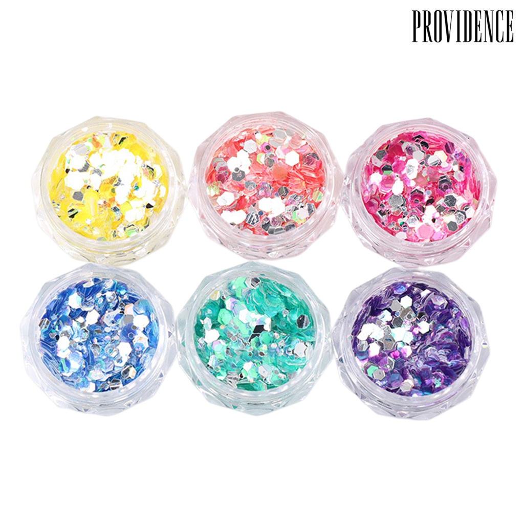 Providence 6kotak/Set Nail Sequin Macaron Color Shining Removable DIY Nail Art Dekorasi Serbaguna Manicure Design Bentuk Campur Paillette Perlengkapan Kuku