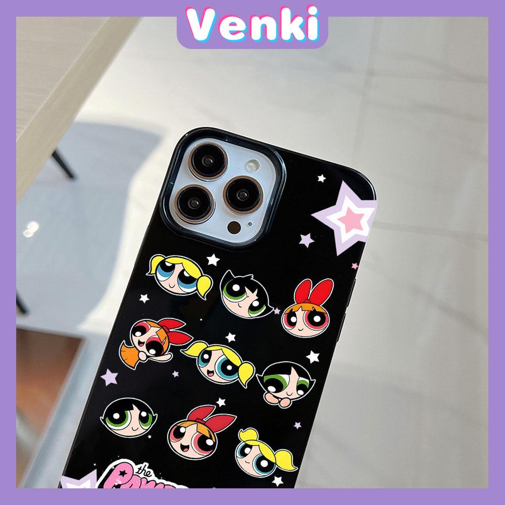 VENKI - For iPhone 11 iPhone Case Black Glossy TPU Soft Case Shockproof Protection Camera Cute Cartoon Character Avatar Compatible with iPhone 14 13 Pro max 12 Pro Max xr xs max 7