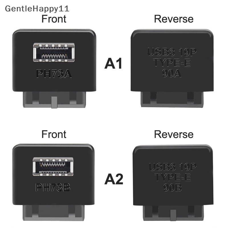 Gentlehappy Motherboard USB Header Adapter USB3.0 19pin 20pin Ke TYPE-E 90derajat Converter Sasis Depan Tipe C Plug-in Port PH73A+PH73B+id