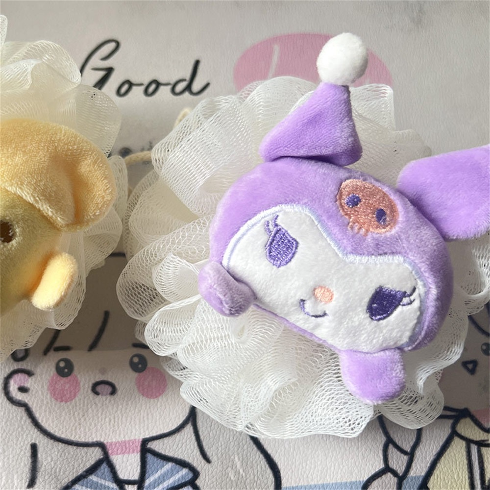 Loofah Mandi Yu Gui Dog Sanrio Lembut Dan Lucu Dengan Busa Yang Kaya Dan Scrubber Punggung Untuk Kamar Mandi