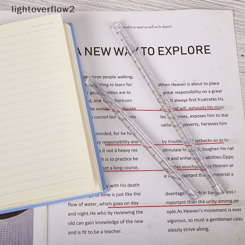 [lightoverflow2] Penggaris Lurus Segitiga Transparan Sederhana Kawaii Tools Alat Tulis Siswa Gambar Kartun Hadiah Kantor Sekolah Alat Ukur [ID]