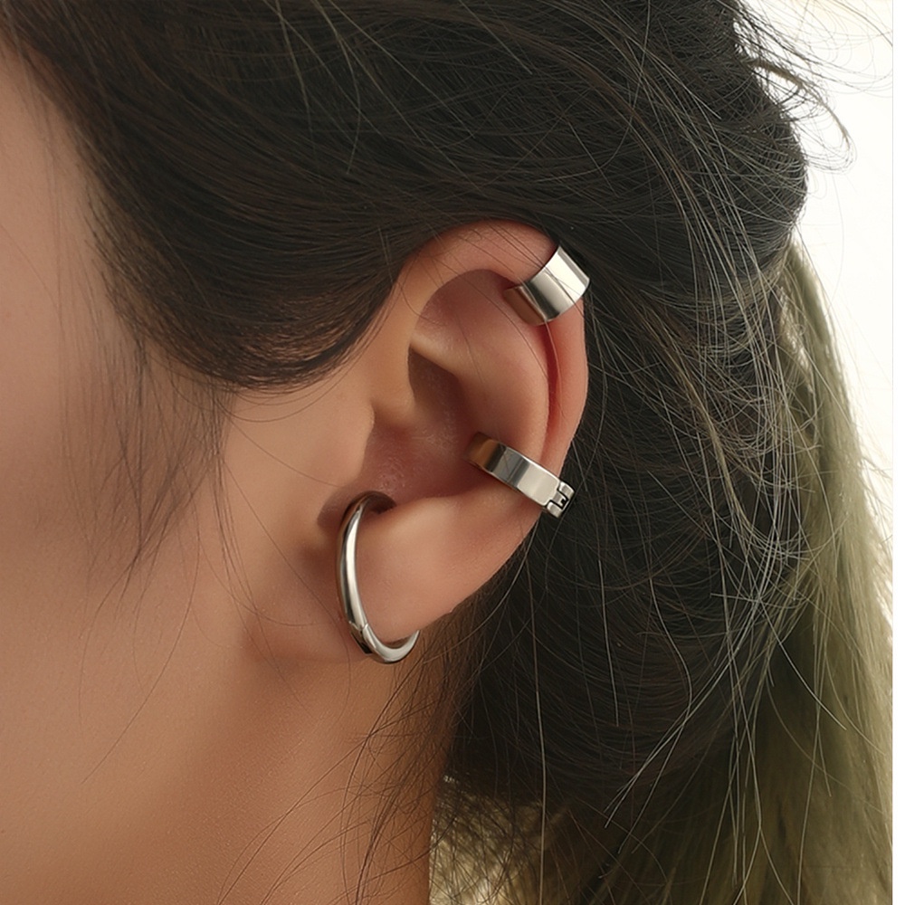 Versi Korea Dari Klip Tulang Telinga Halus Pria Wanita Tanpa Anting Sederhana Keren Anting Permen Perhiasan
