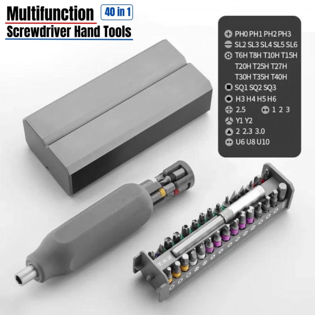 DWZ Obeng Set Reparasi Multifungsi Magnetik 40 in 1
