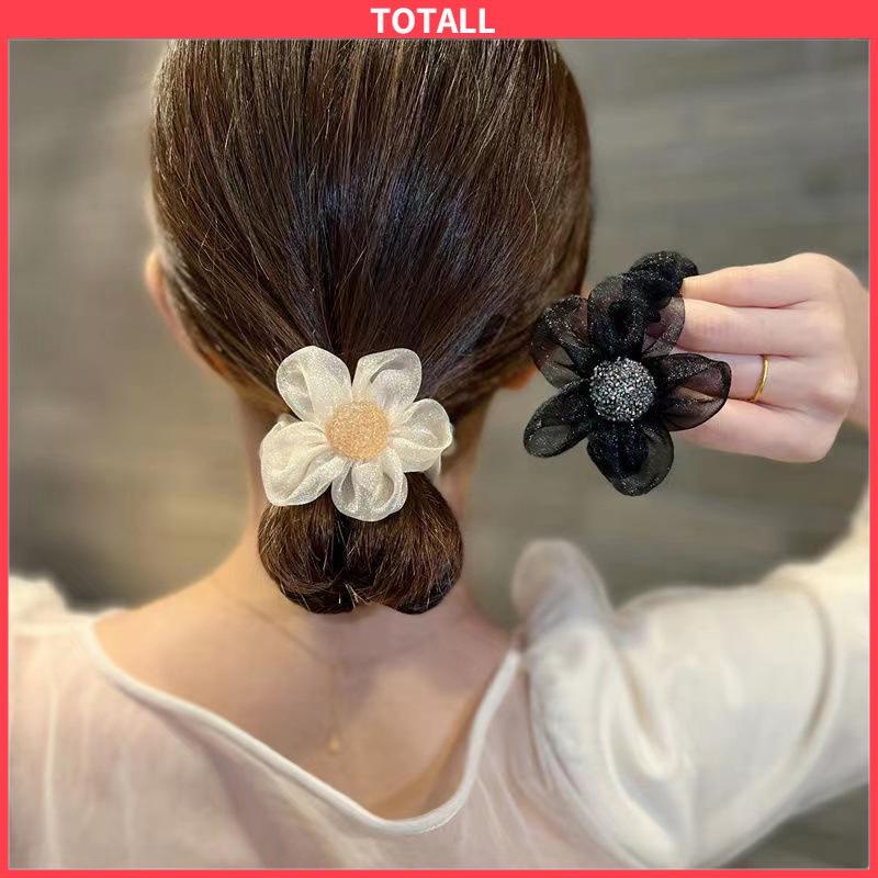 COD Ikat Rambut Scrunchie Korea Perempuan Model Bunga Daisy Aksesoris Wanita-Totall