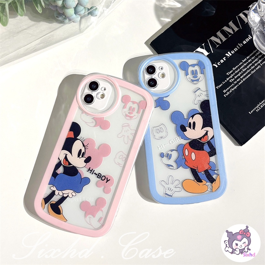 Redmi 12C 10C 10A 10 9C 9T Redmi Note12 11 11s 10 9 8Pro 9A 9 A1 A1+Xiaomi 11 Lite 12T 11TPro Mi Poco M3 X3Pro NFC Kartun Bening Mouse Couple Kamera Oval Casing Handphone Soft Cover